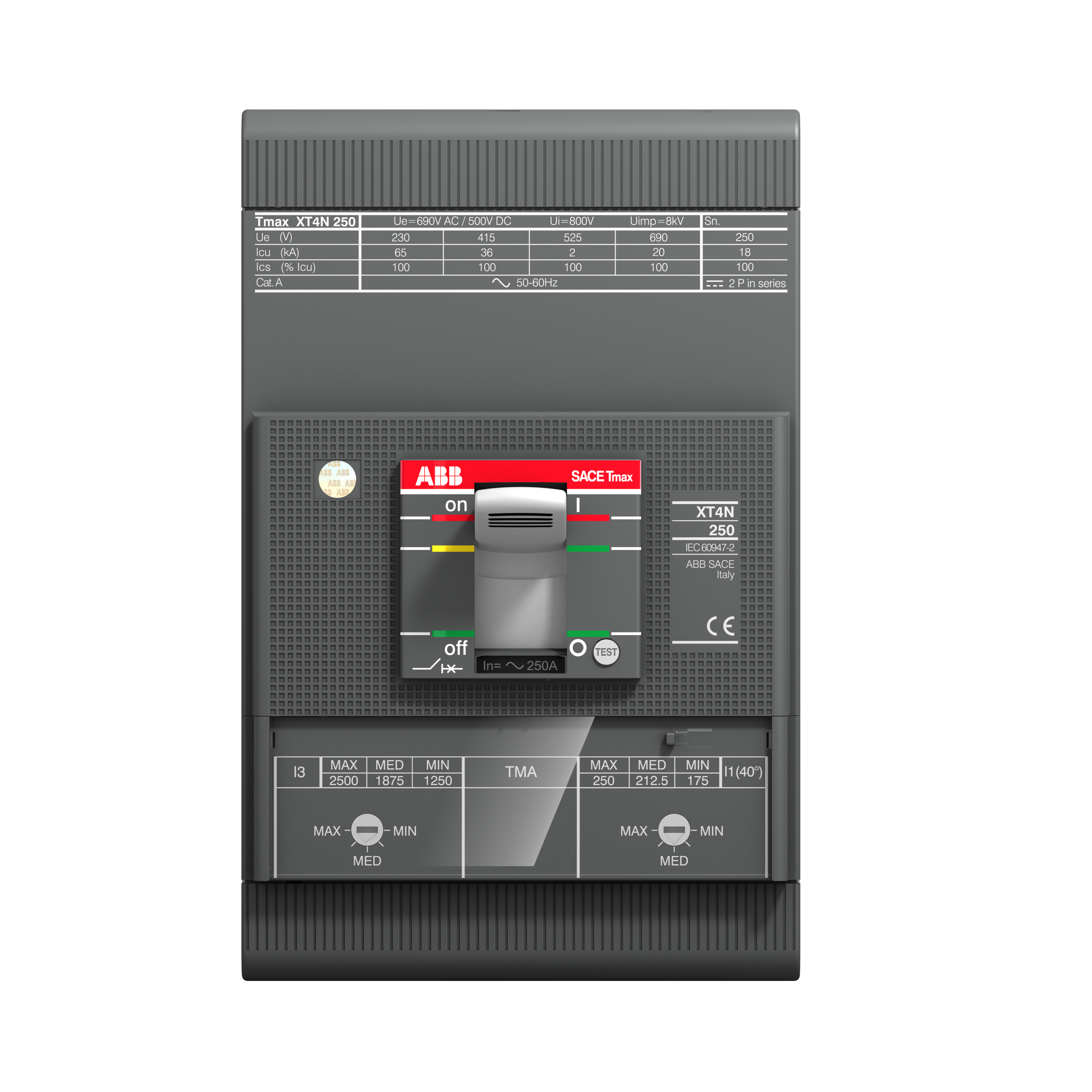 ABB 1SDA068343R1 XT4H 250 TMA 200-2000 3p F F