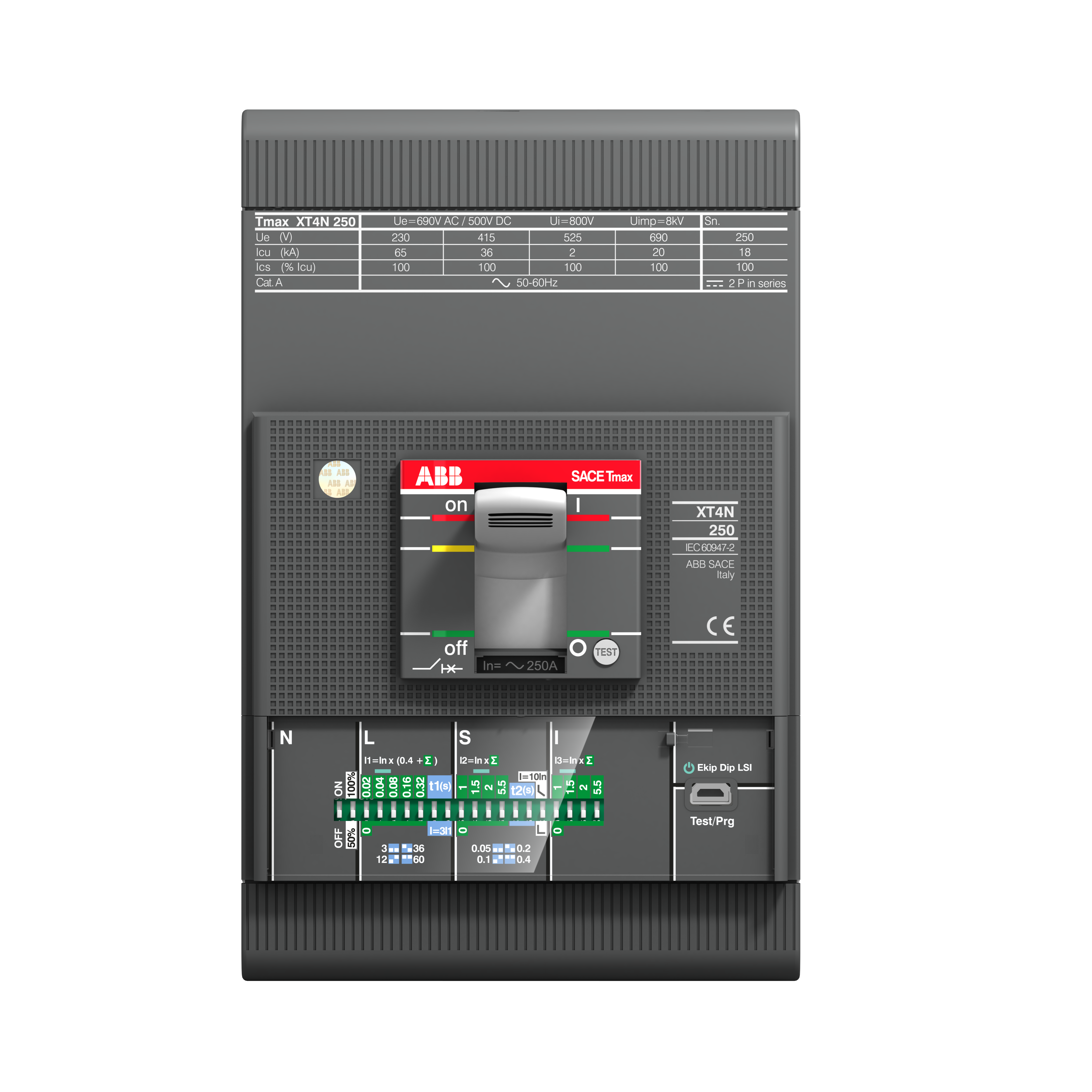 ABB 1SDA068515R1 XT4H 250 Ekip Dip LS/I In=250A 3p F F