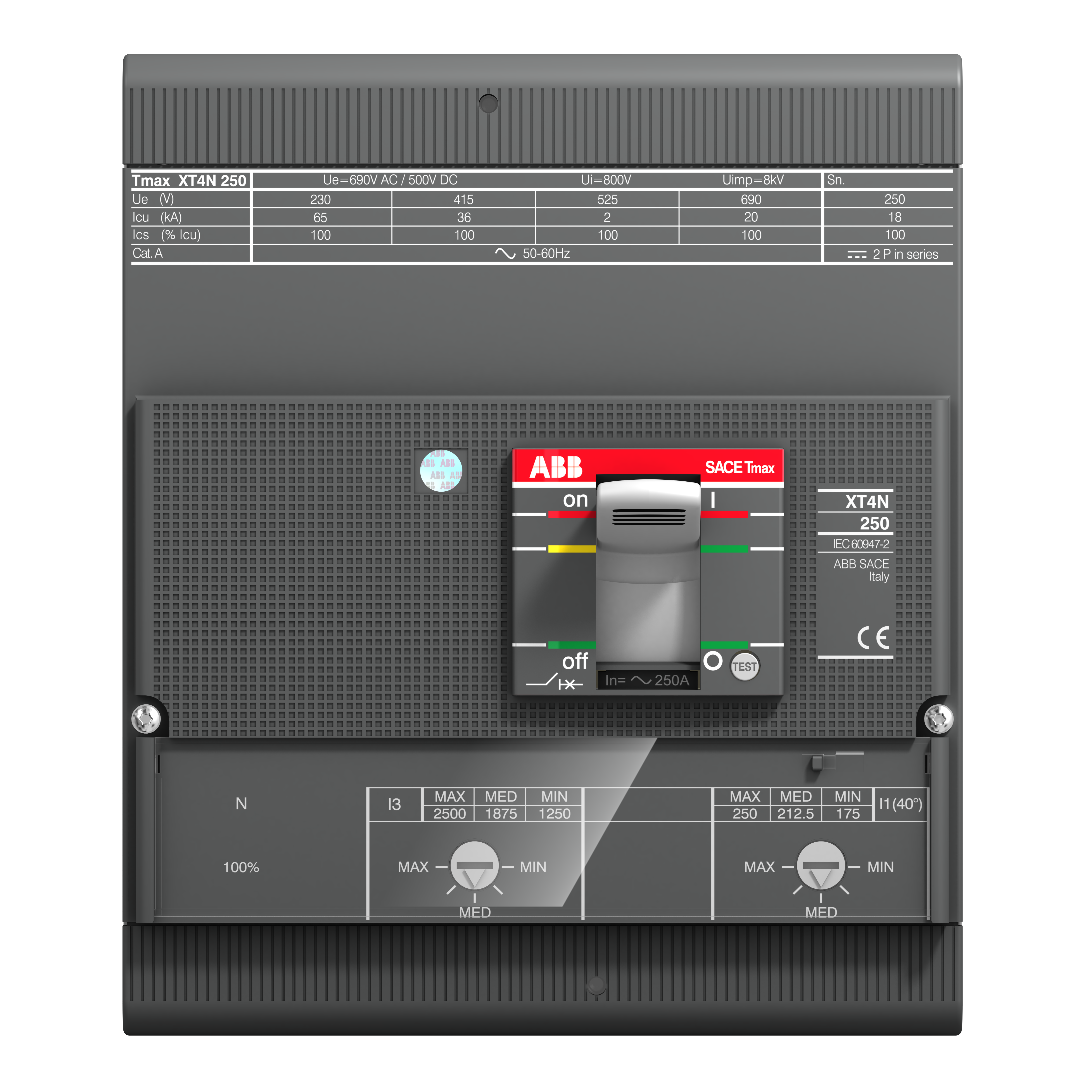 ABB 1SDA068364R1 XT4H 250 TMA 250-2500 4p F F InN=100%