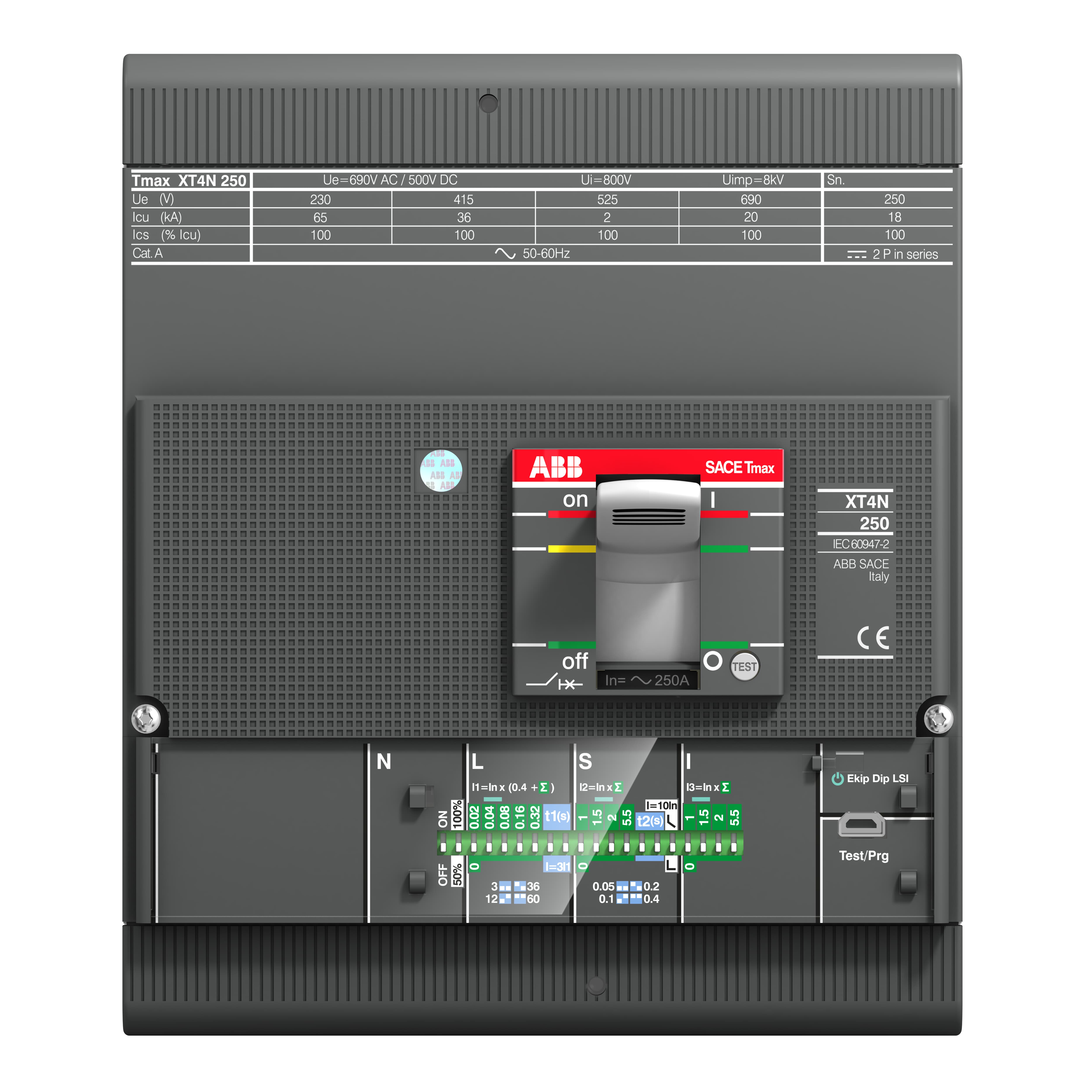 ABB 1SDA068147R1 XT4N 250 Ekip Dip LS/I In=250A 4p F F