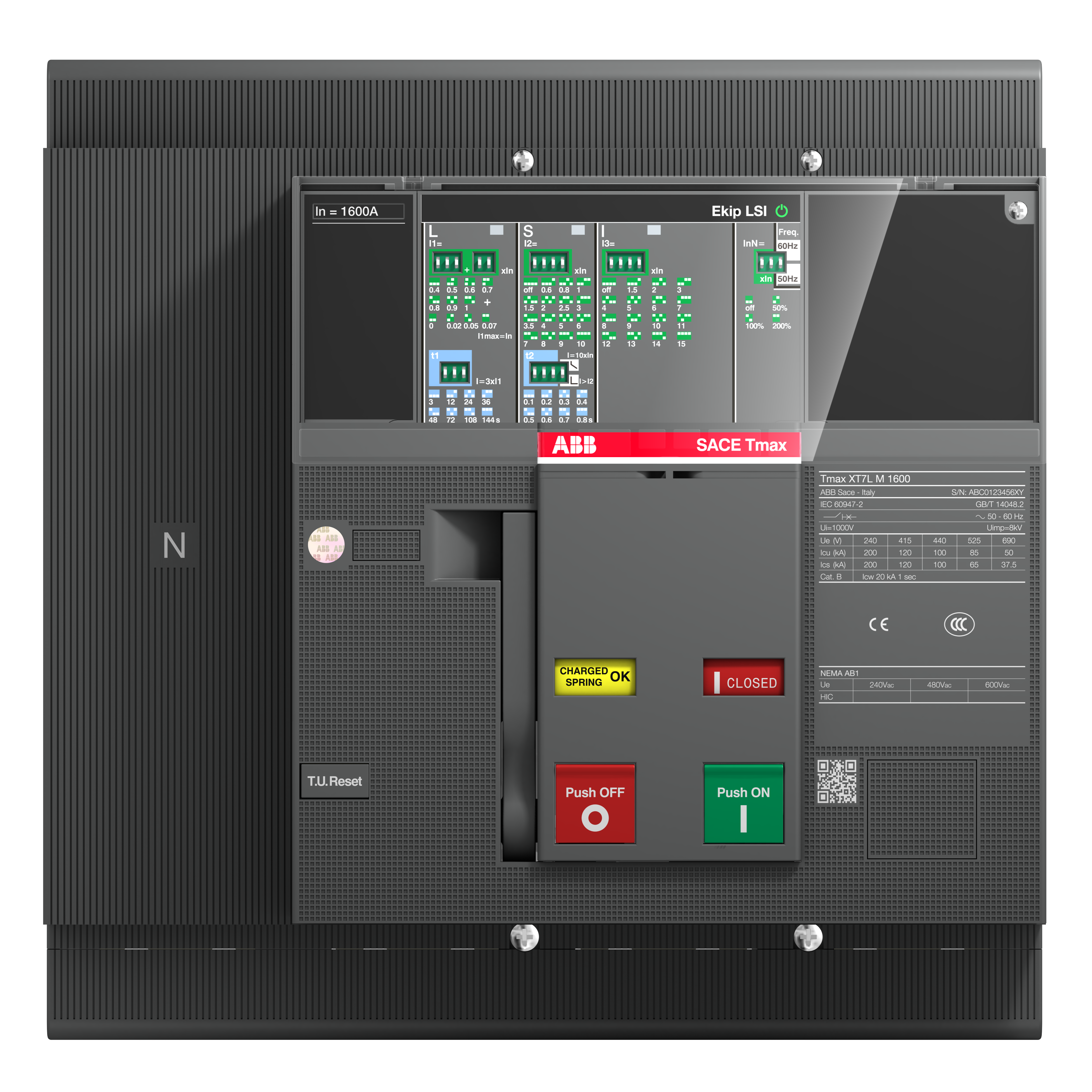 ABB 1SDA101655R1 XT7S M 1000 Ekip Dip LS/I In1000A 4p F F