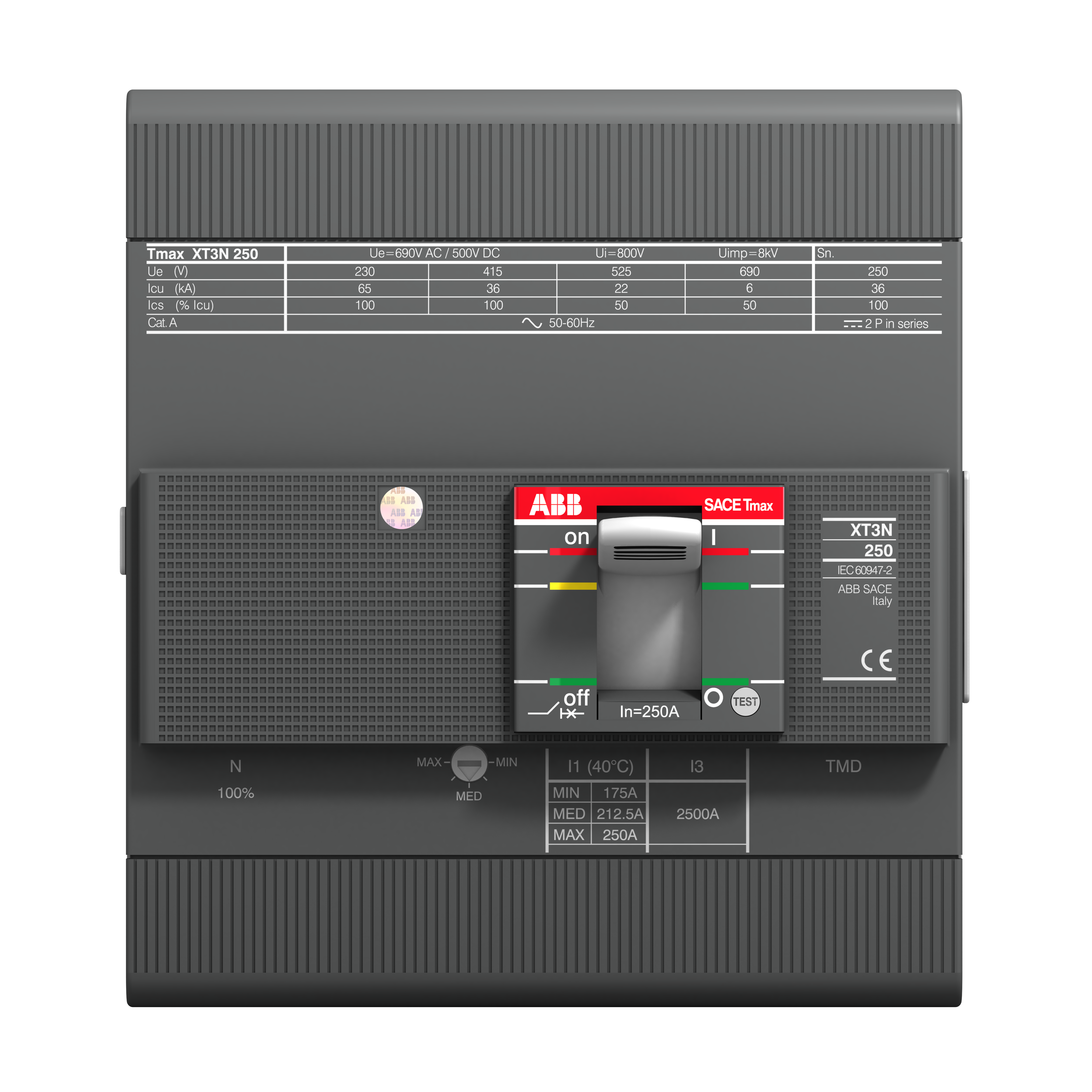 ABB 1SDA068232R1 XT3S 250 TMD 250-2500 4p F F InN=100%