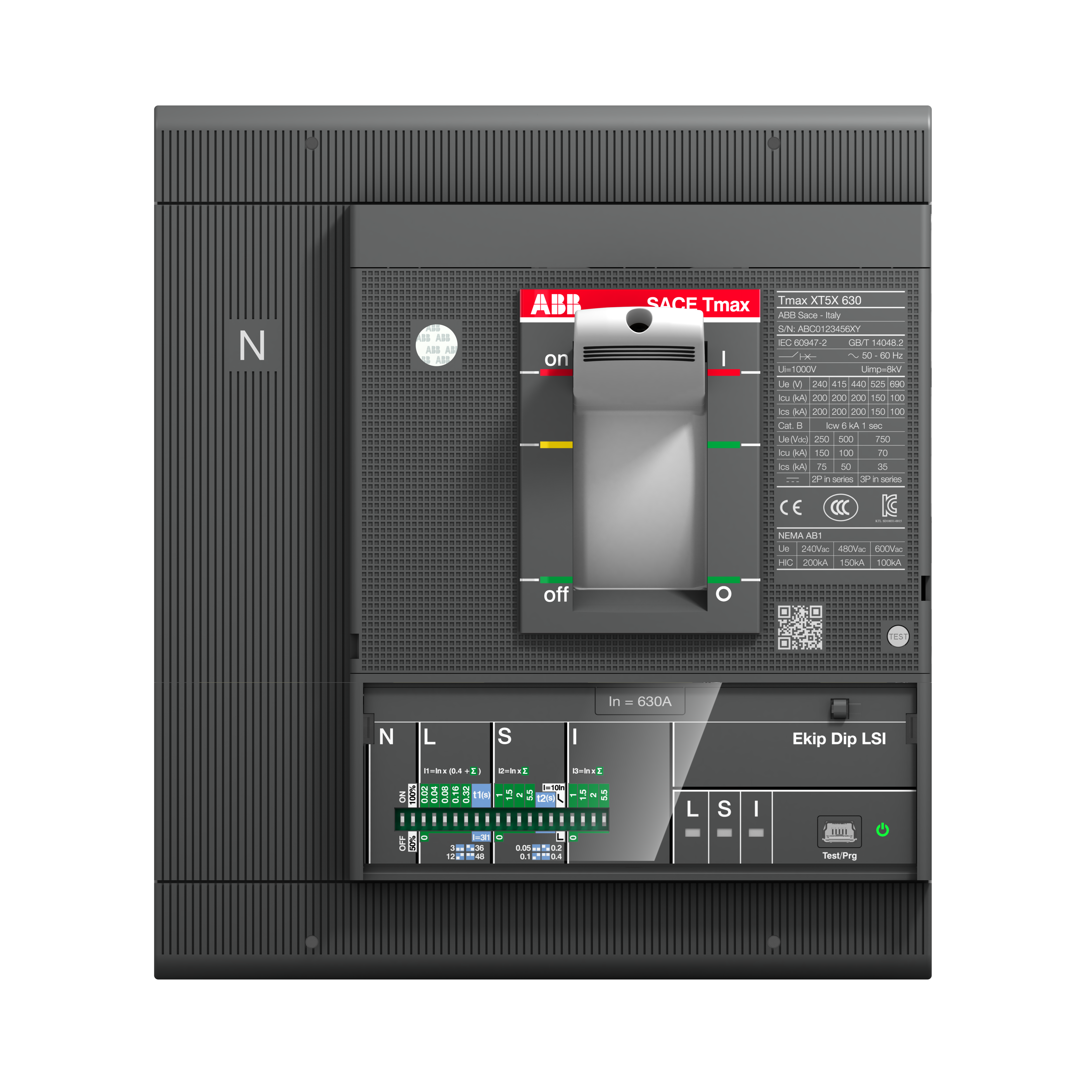 ABB 1SDA100467R1 XT5S 630 Ekip Dip LS/I In=630 4p F F