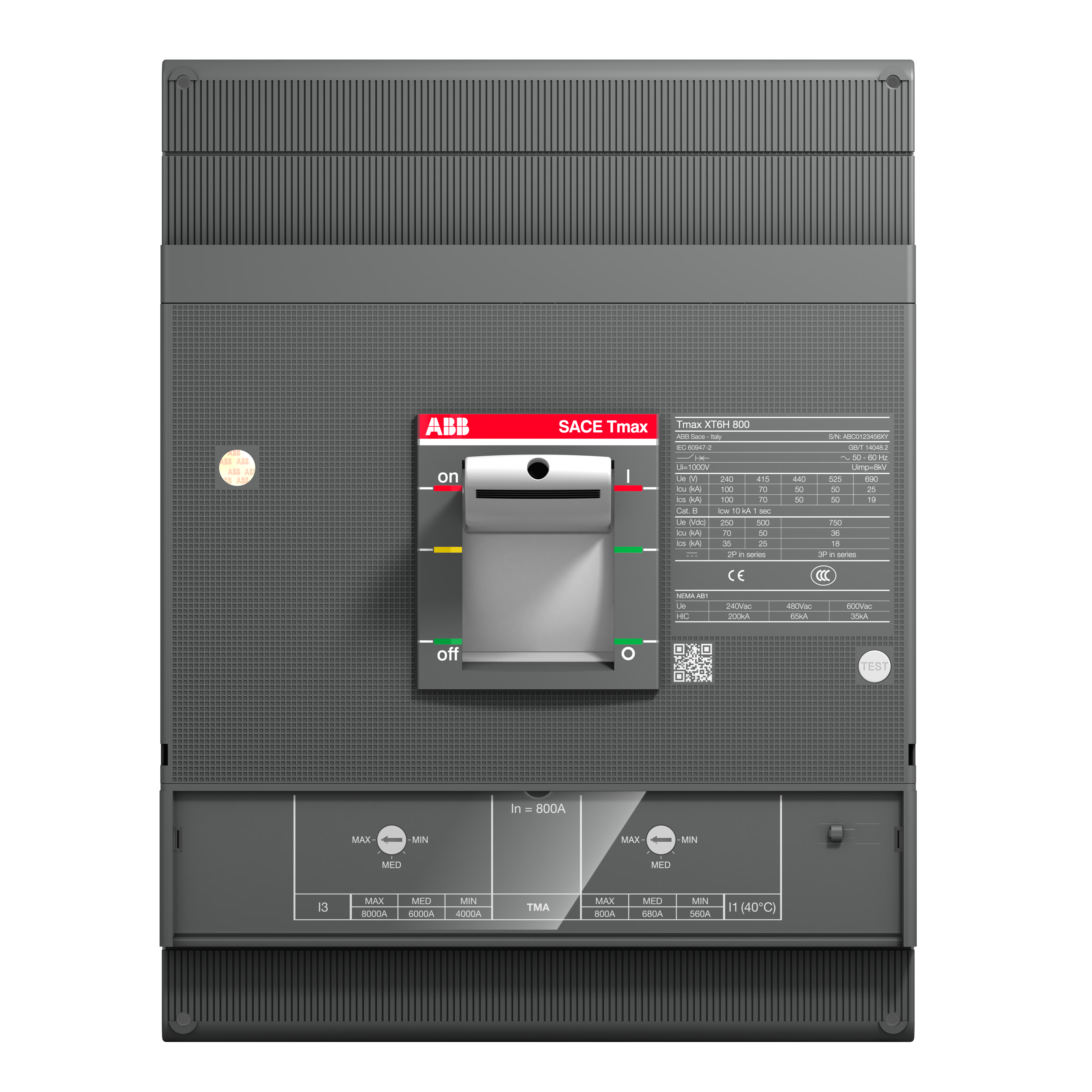 ABB 1SDA100718R1 XT6N 800 TMA 800-8000 3p F F