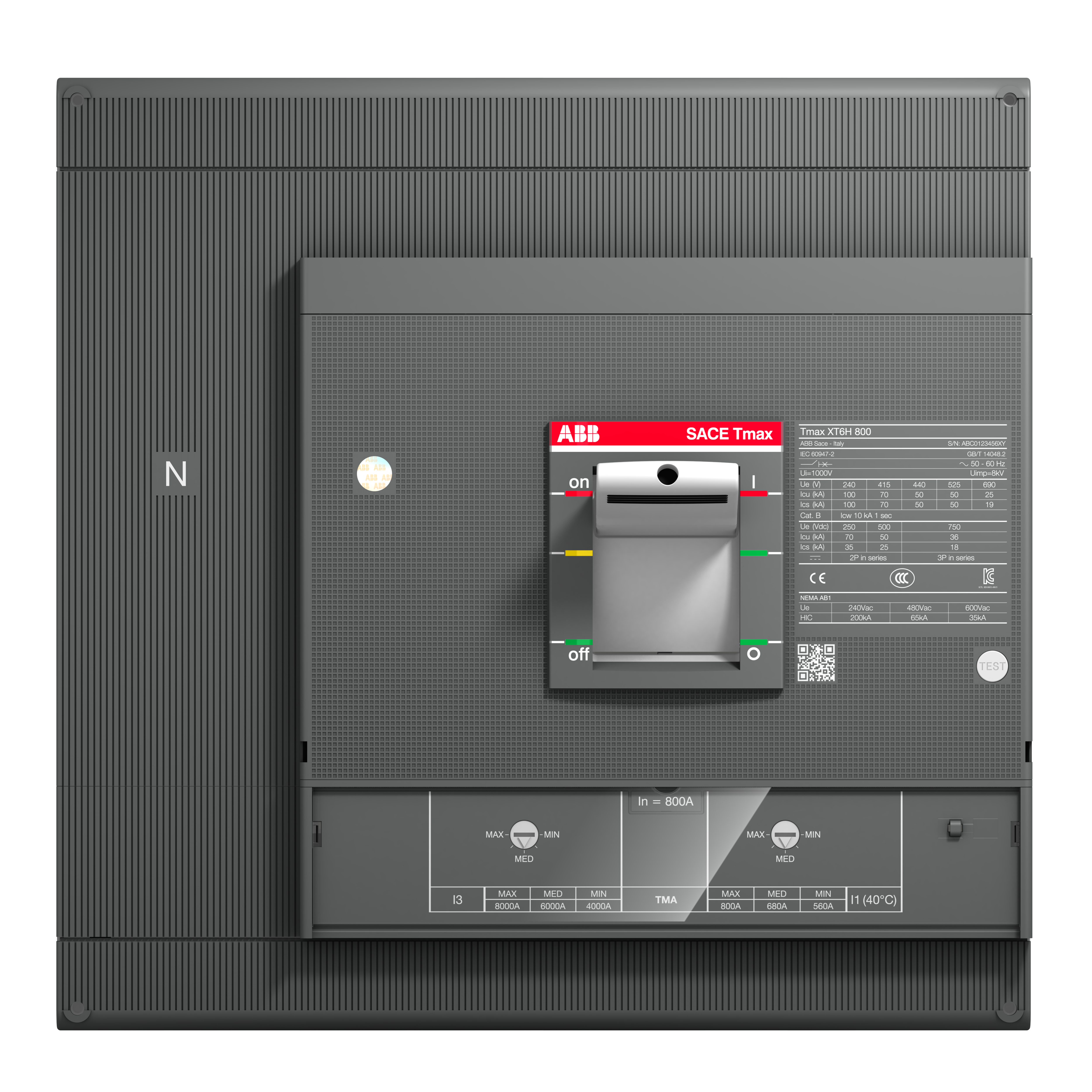 ABB 1SDA100753R1 XT6S 800 TMA 800-8000 4p F F InN=100%In