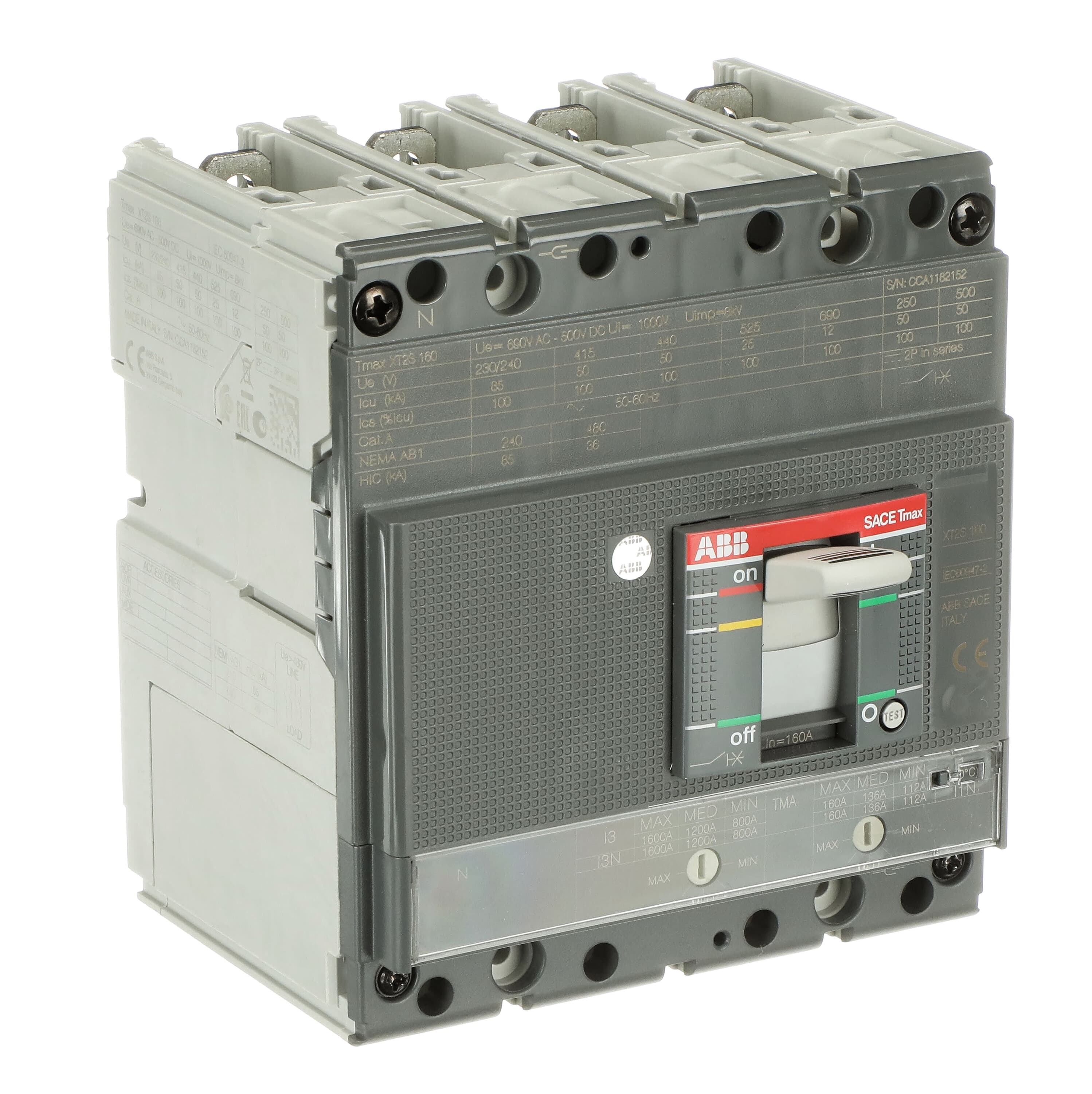 ABB 1SDA067583R1 XT2S 160 TMA 160-1600 4p F F InN=100%